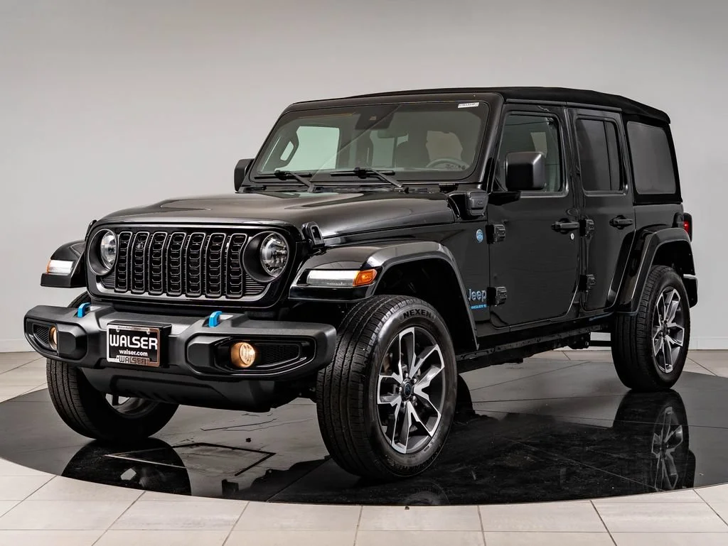 Used 2024 Black Clearcoat Jeep Sport S 4xe image 1
