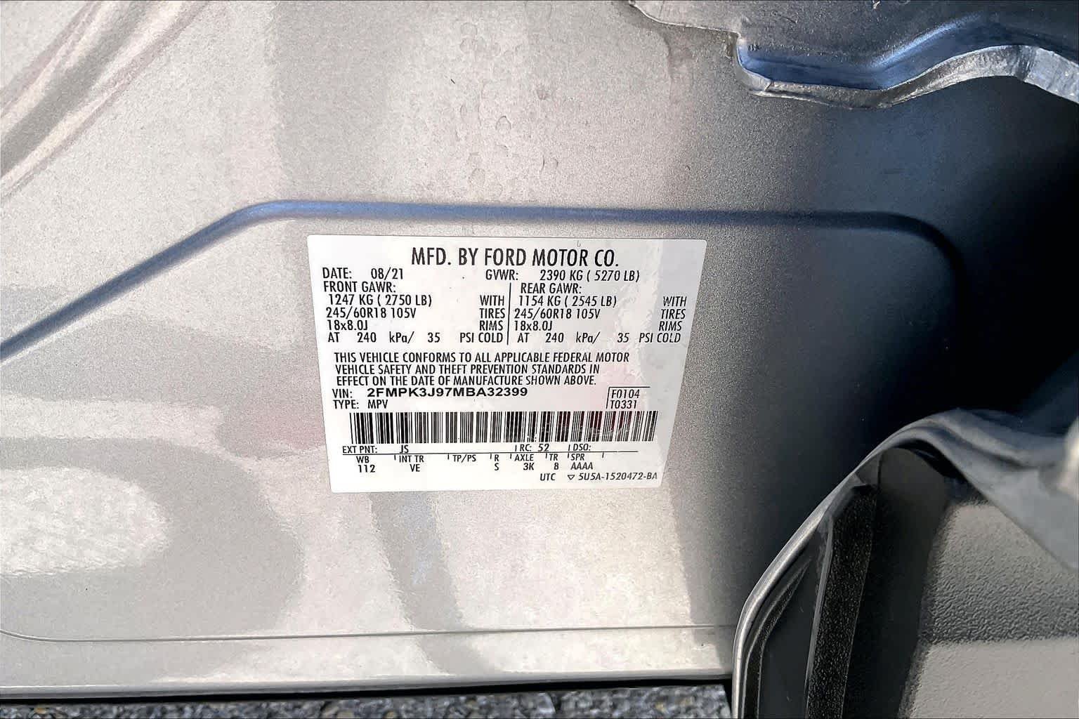 Used 2021 Iconic Silver Ford SEL image 34