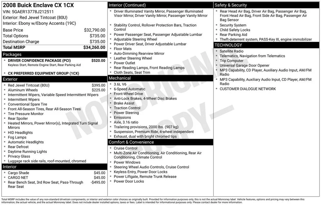 Used 2008 Red Buick CX image 9