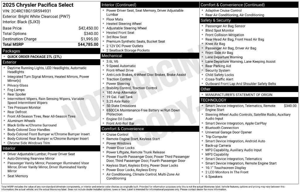 Certified Used 2025 White Chrysler Select image 52
