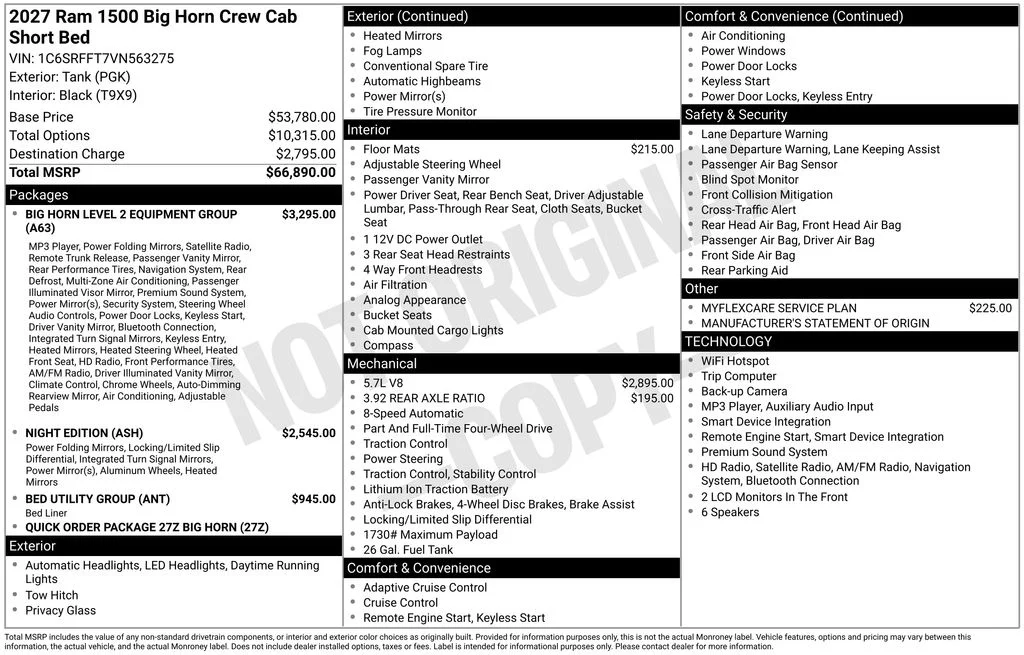 New 2027 Tank RAM Big Horn/Lone Star image 2