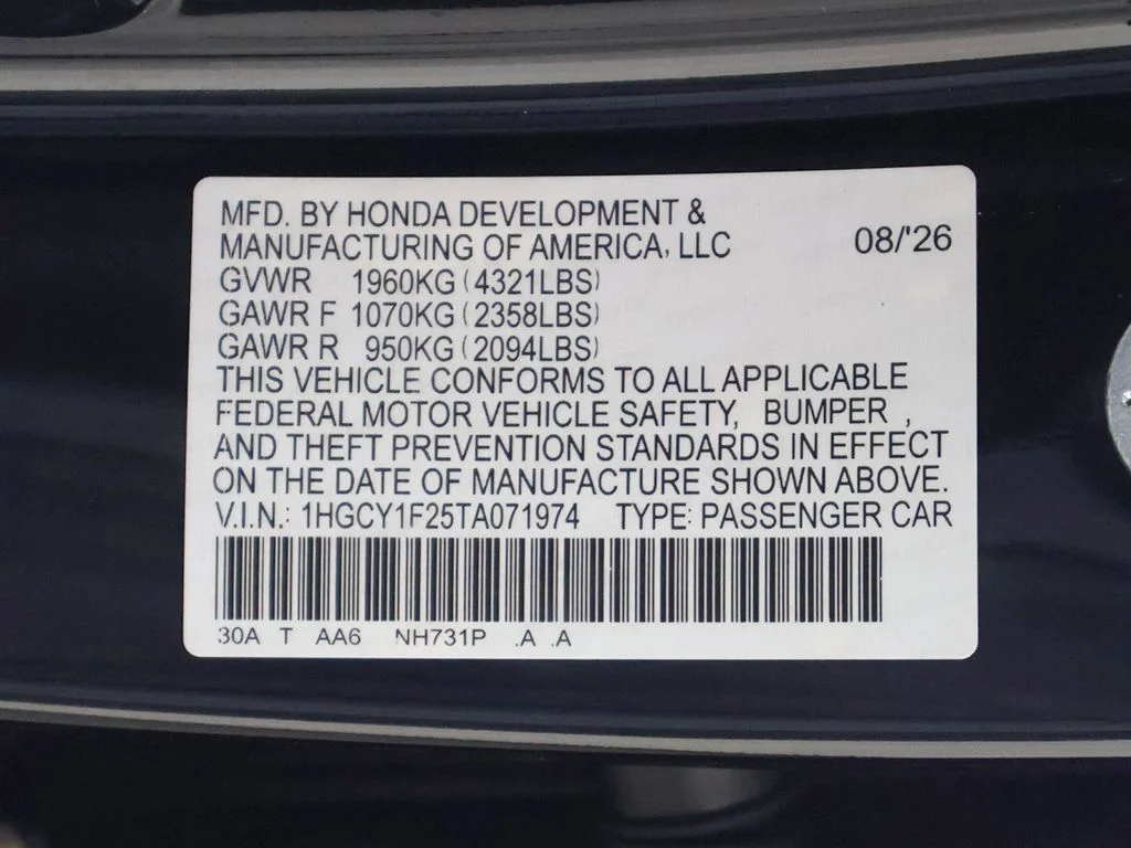 New 2026 Crystal Black Pearl Honda LX image 25