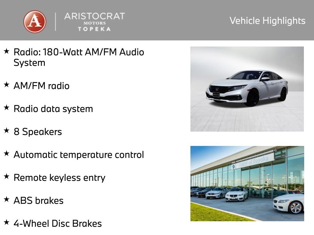 Used 2020 Honda Civic Sport with VIN 19XFC2F87LE206163 for sale in Kansas City