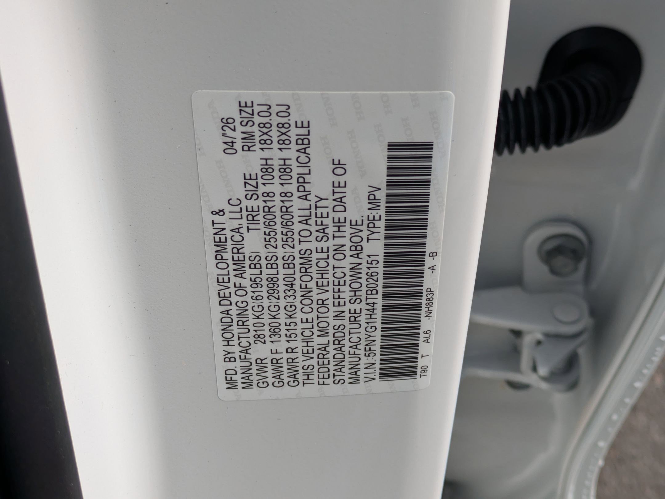 New 2026 Platinum White Pearl Honda EX-L image 16