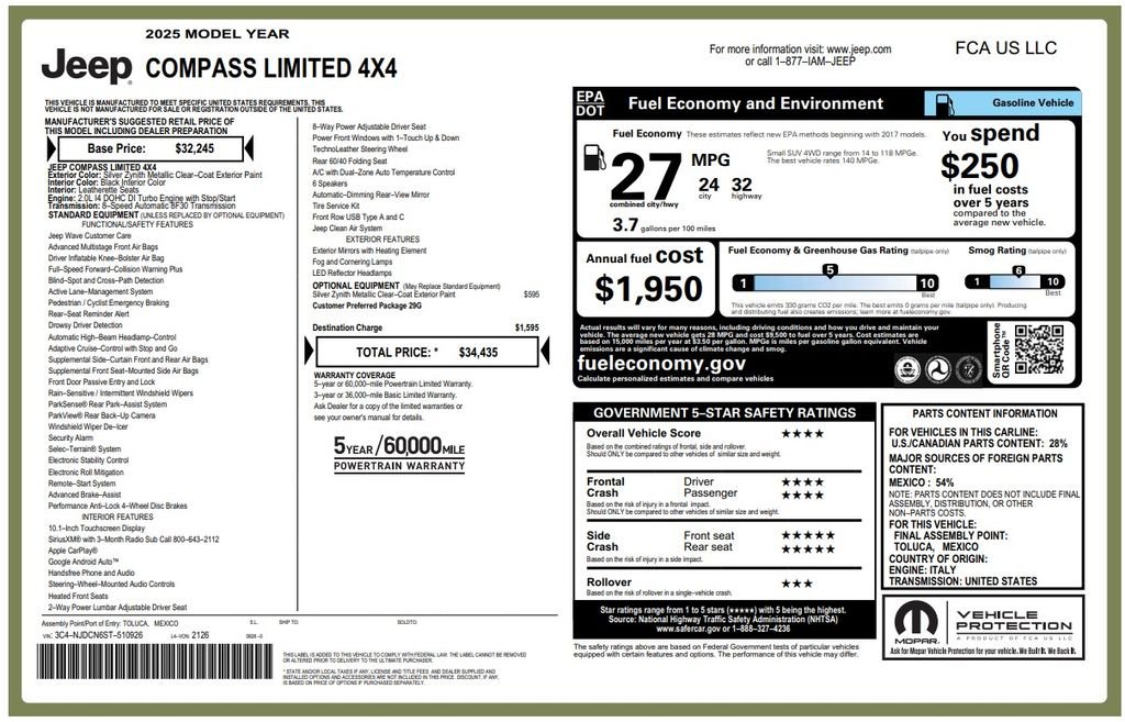 Certified Used 2025 Silver Jeep Limited image 3