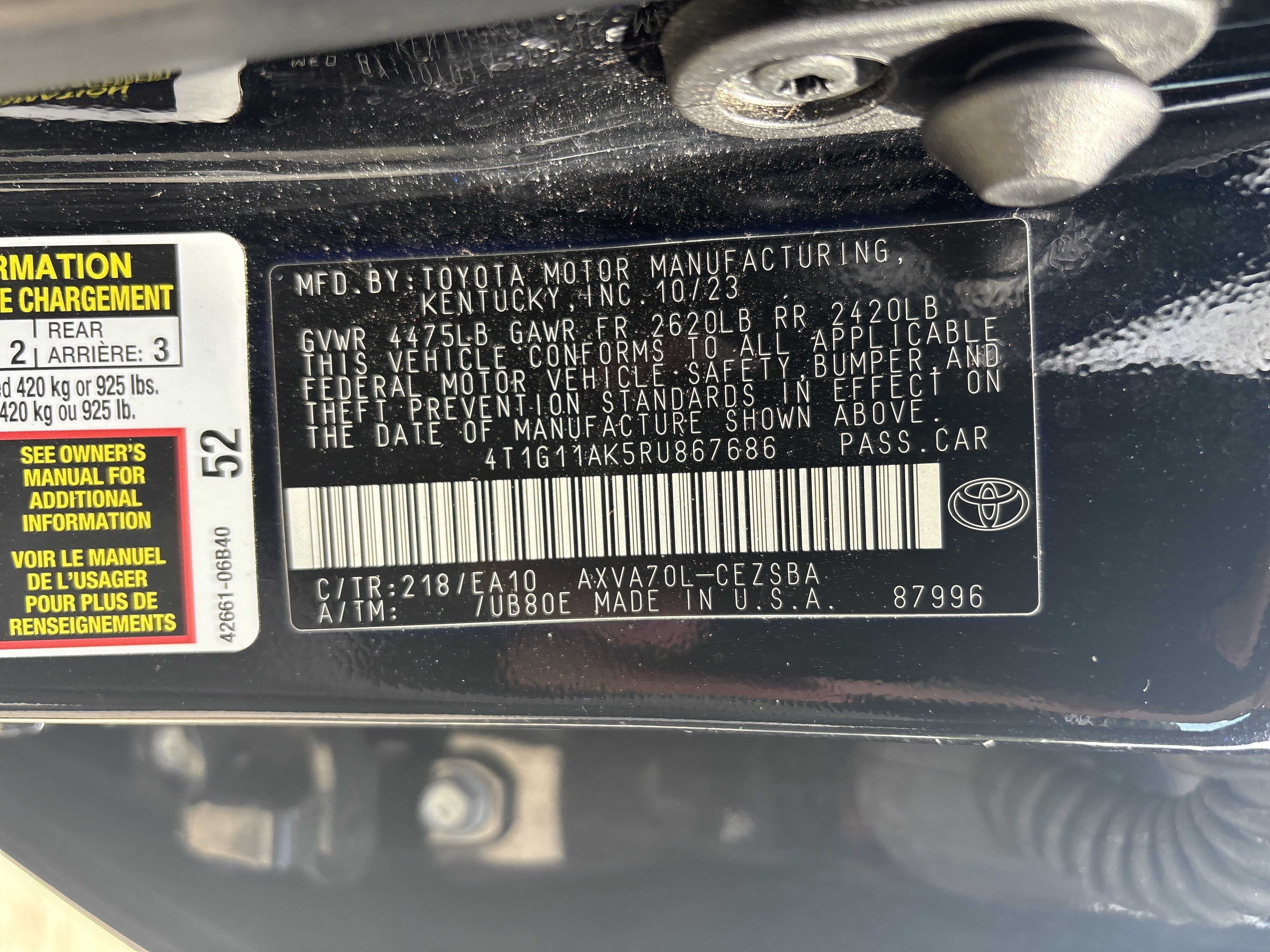 Used 2024 Midnight Black Metallic Toyota SE image 5