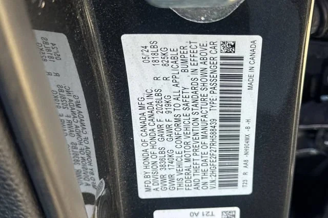 Certified Used 2024 Meteorite Gray Metallic Honda LX image 72