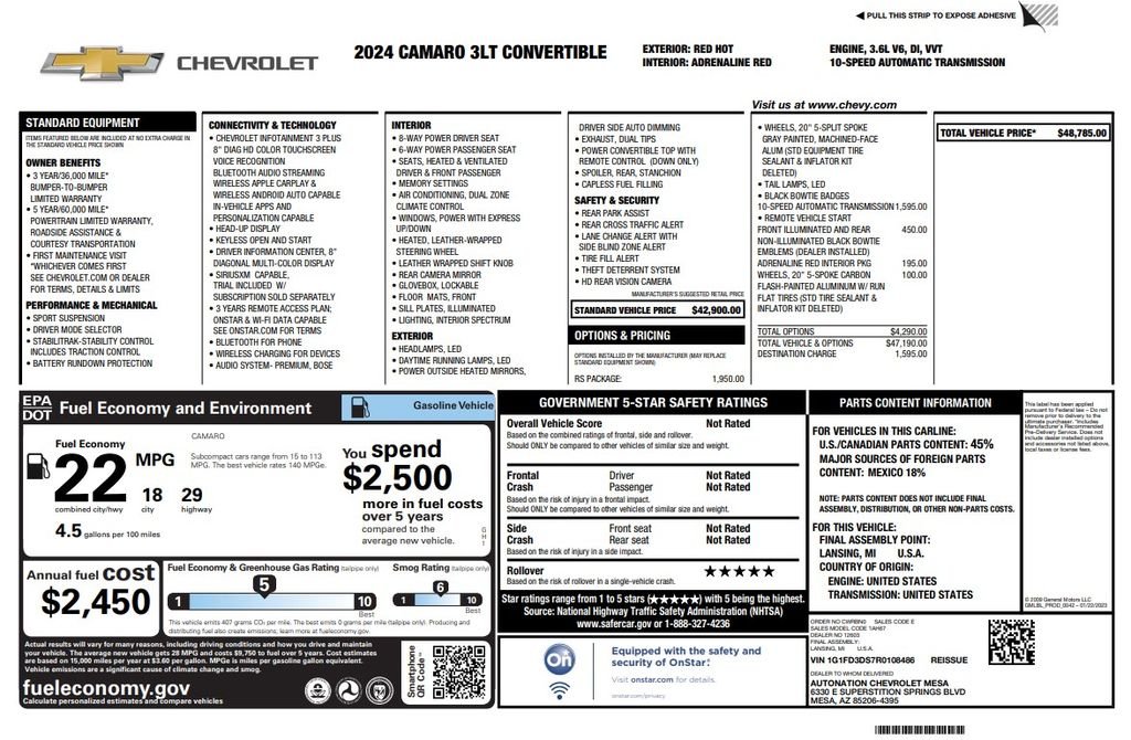 Certified Used 2024 Red Chevrolet 3LT image 4