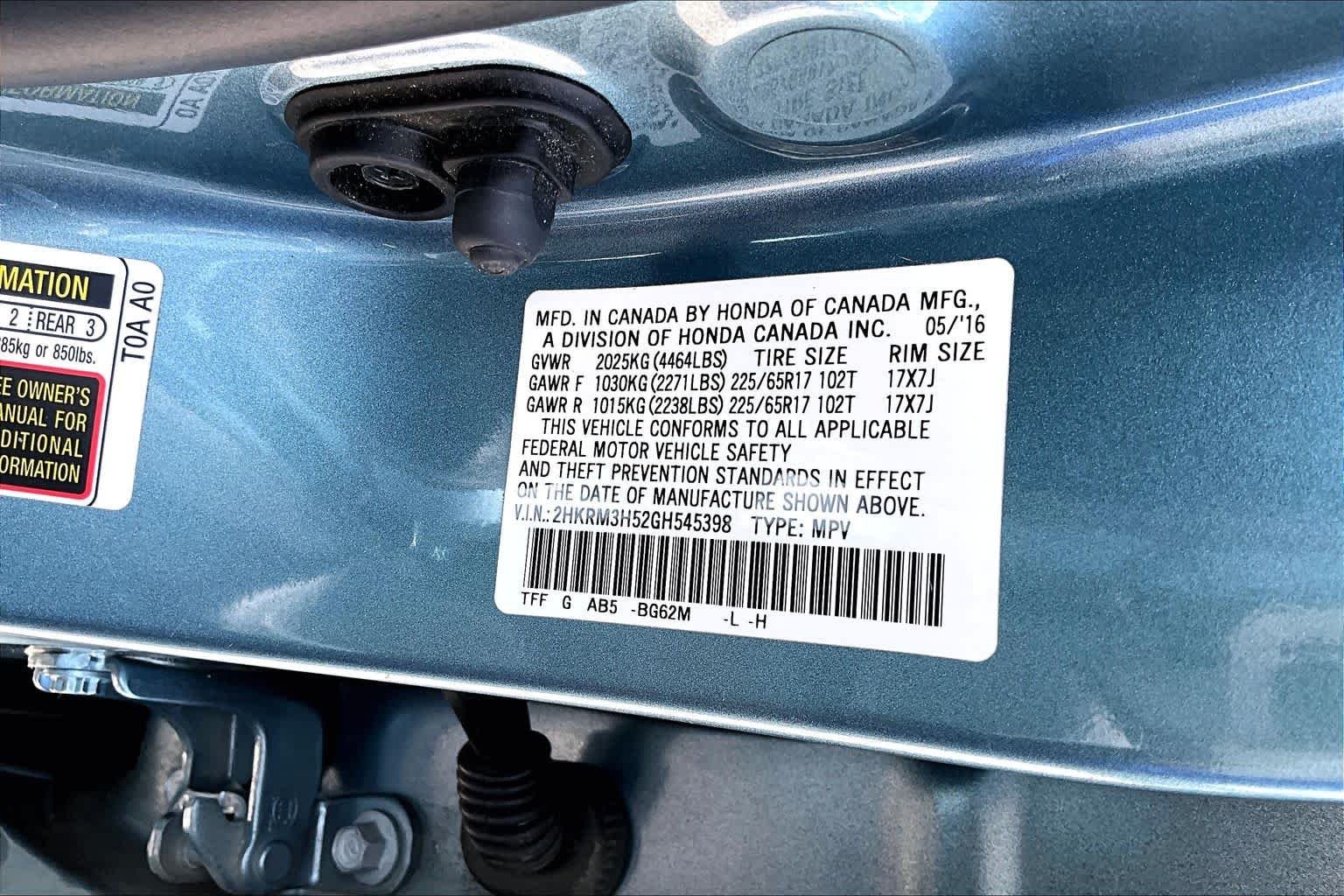 Used 2016 Mountain Air Metallic Honda EX image 34