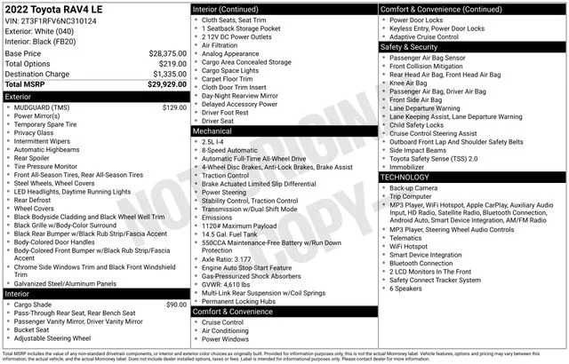 Certified Used 2022 White Toyota LE image 41