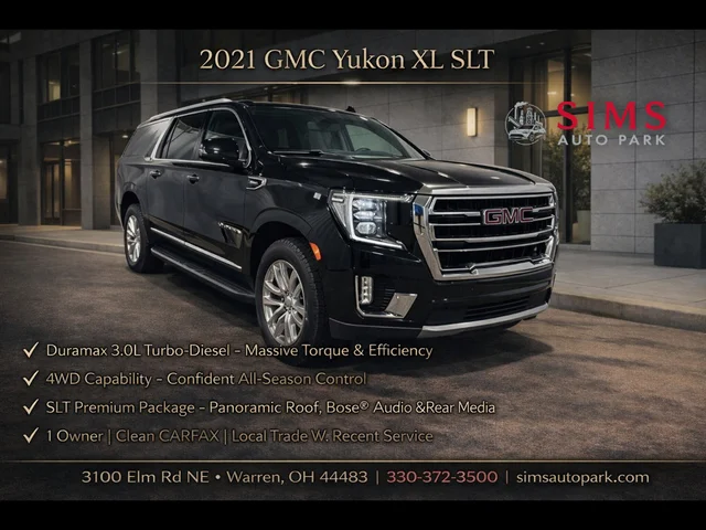 Certified Pre-Owned 2021 GMC Yukon XL SLT SUV in Warren #B3044A | Sims ...
