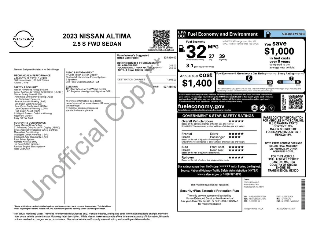 Used 2023 Black Nissan 2.5 S image 16