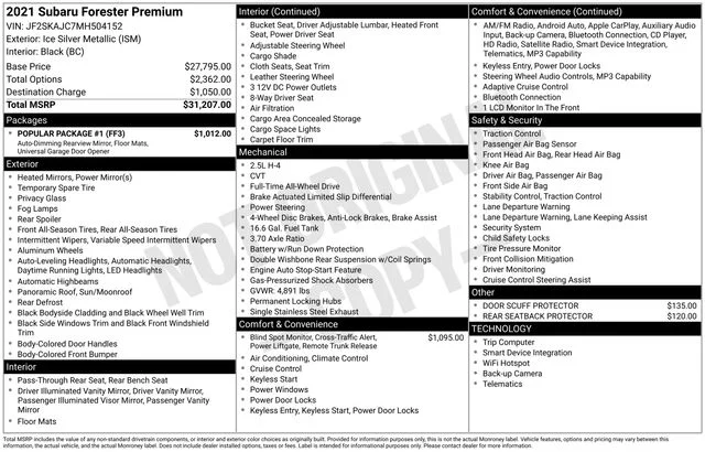 Used 2021 Silver Subaru Premium image 2