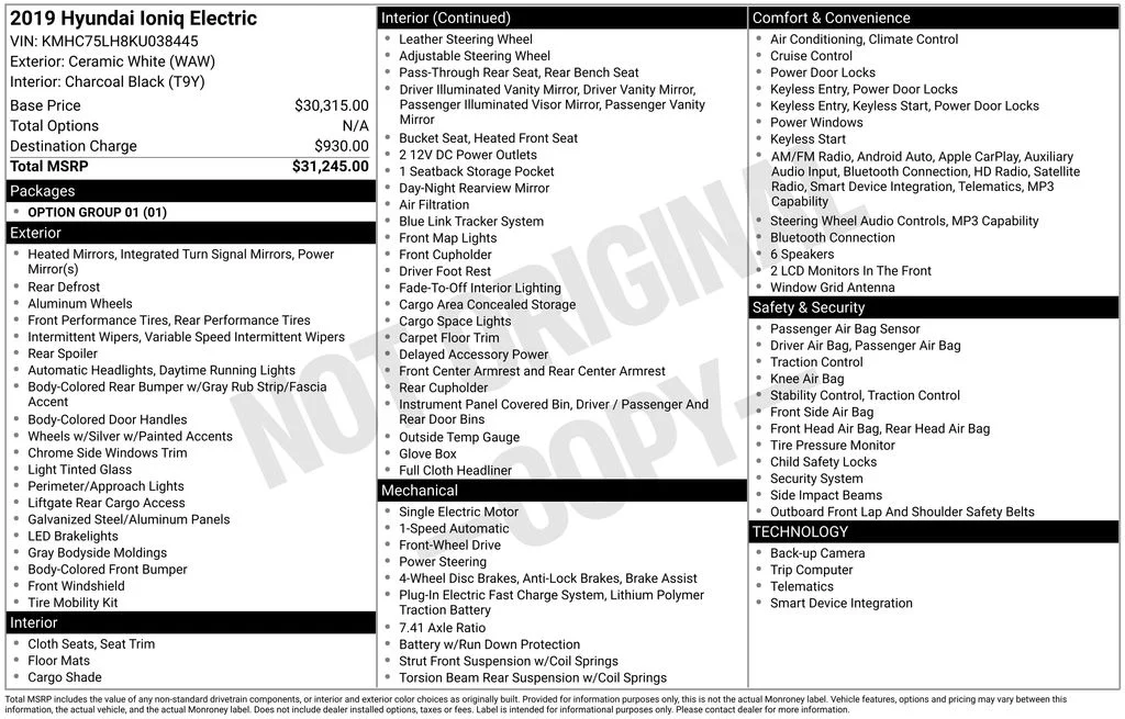 Used 2019 White Hyundai Base image 17