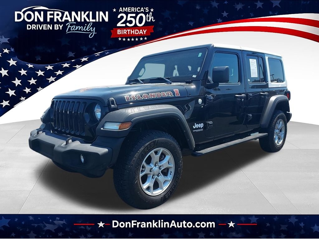 Used 2021 Black Jeep Unlimited Sport image 1
