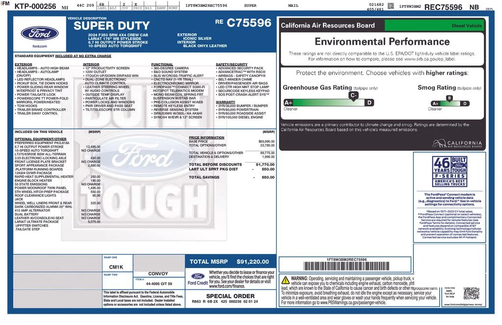 Used 2024 Silver Metallic Ford Lariat image 4