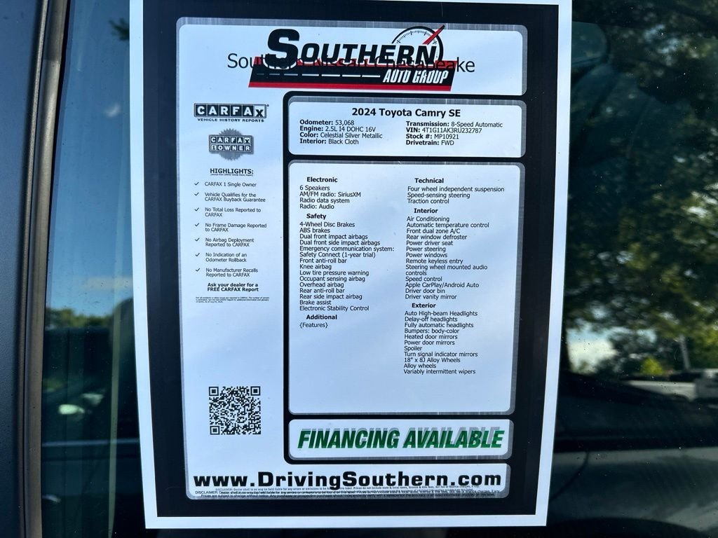 Used 2024 Silver Toyota SE image 9