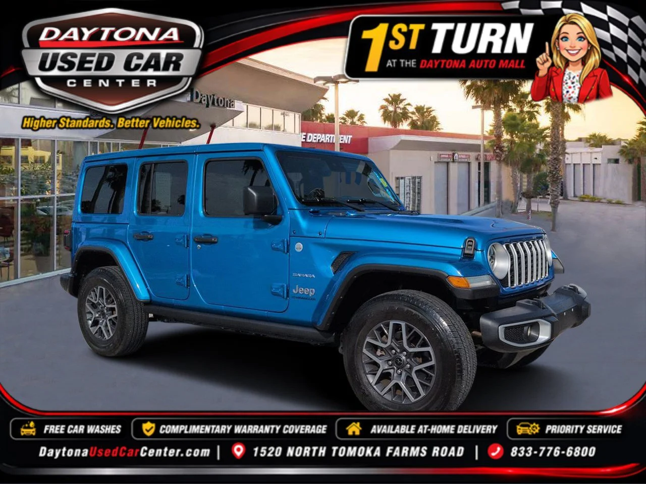 Used 2024 Blue Pearl Jeep Sahara image 1