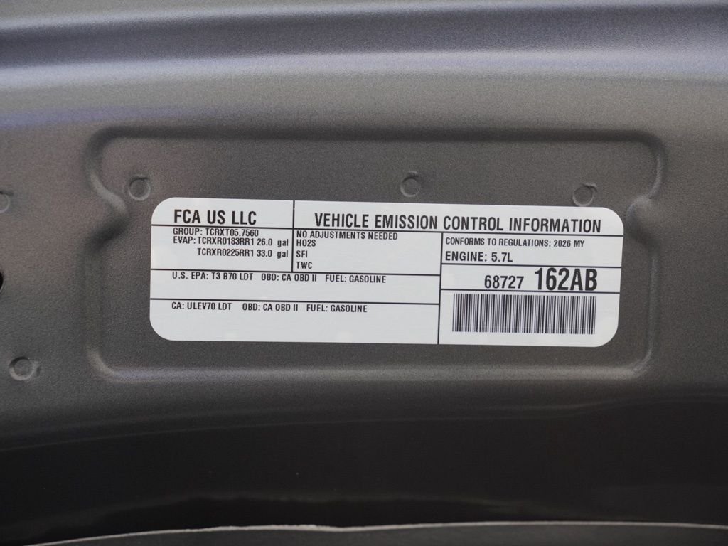 New 2026 Granite Crystal Metallic Clear-Coat Exterior Paint RAM Big Horn Night Edition image 29