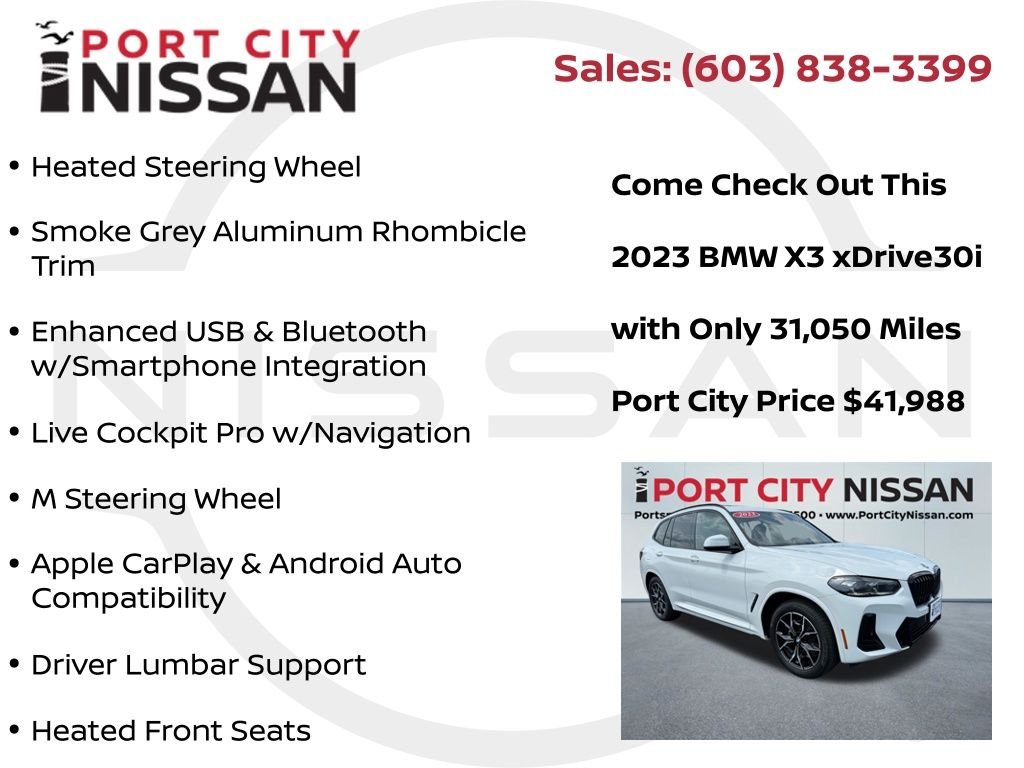 Used 2023 Alpine White BMW xDrive30i m-sport w/premium & hk audio image 31