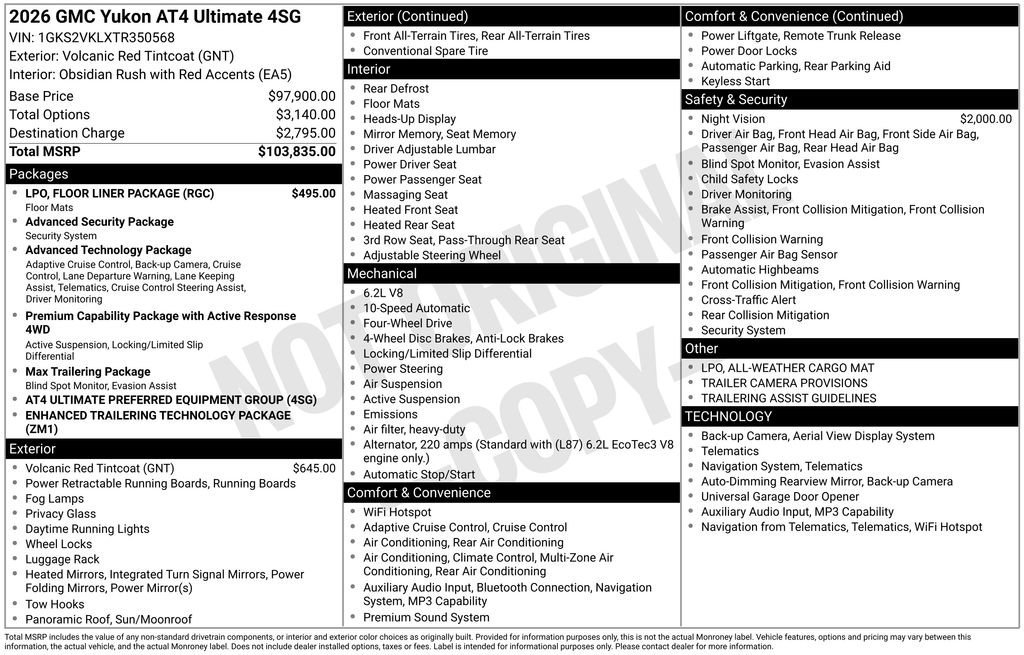 New 2026 Volcanic Red Tintcoat GMC AT4 Ultimate image 33