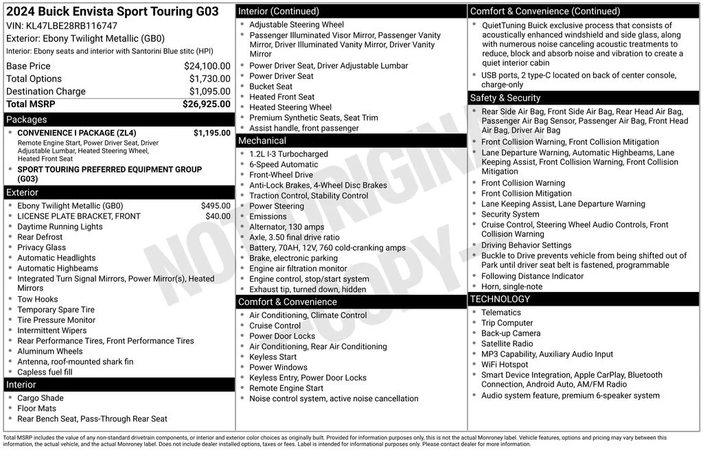 Used 2024 Black Buick Sport Touring image 6