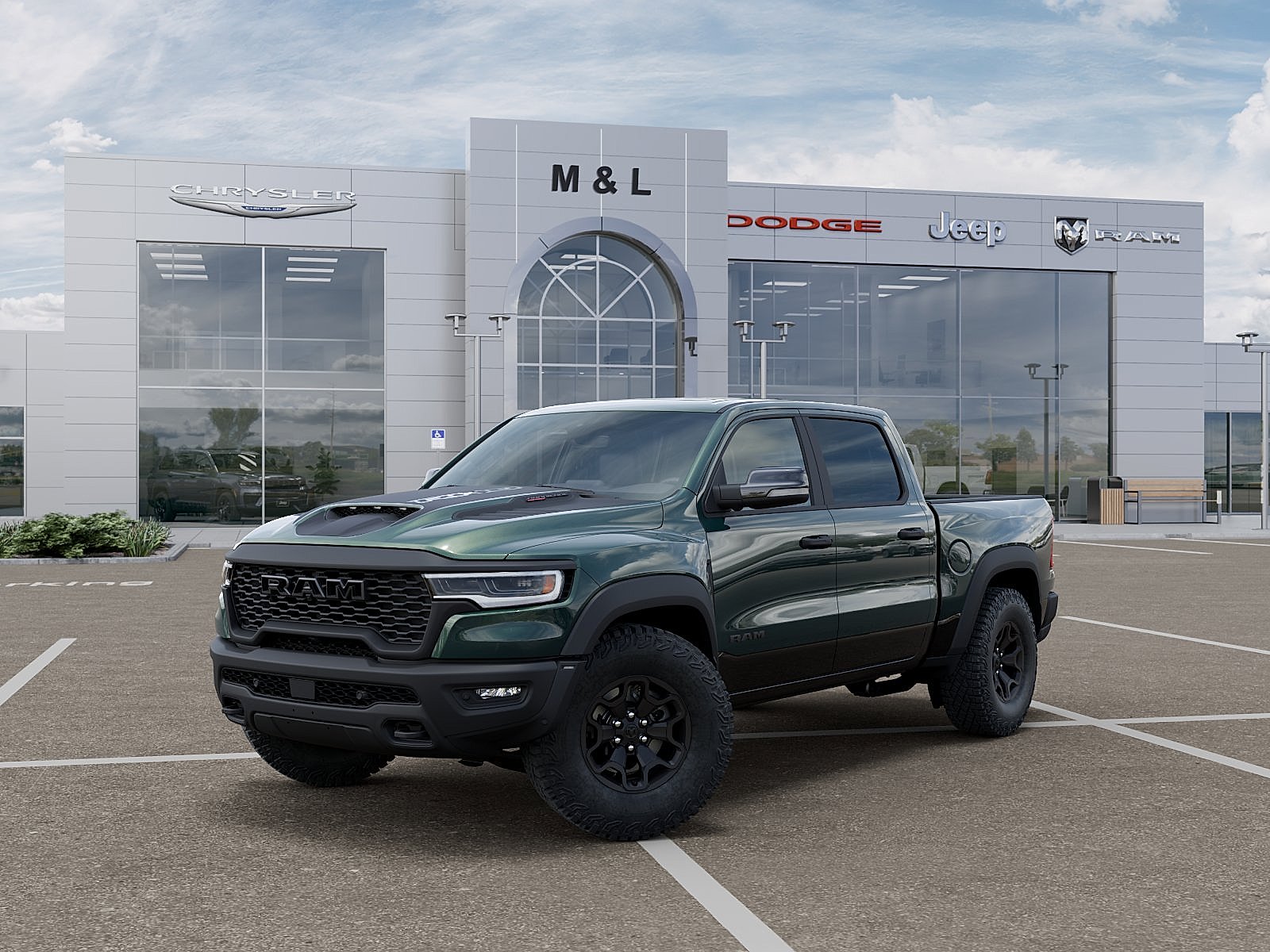 New 2026 Serrano-Green Metallic Exterior Paint RAM RHO Crew Cab 4x4 5