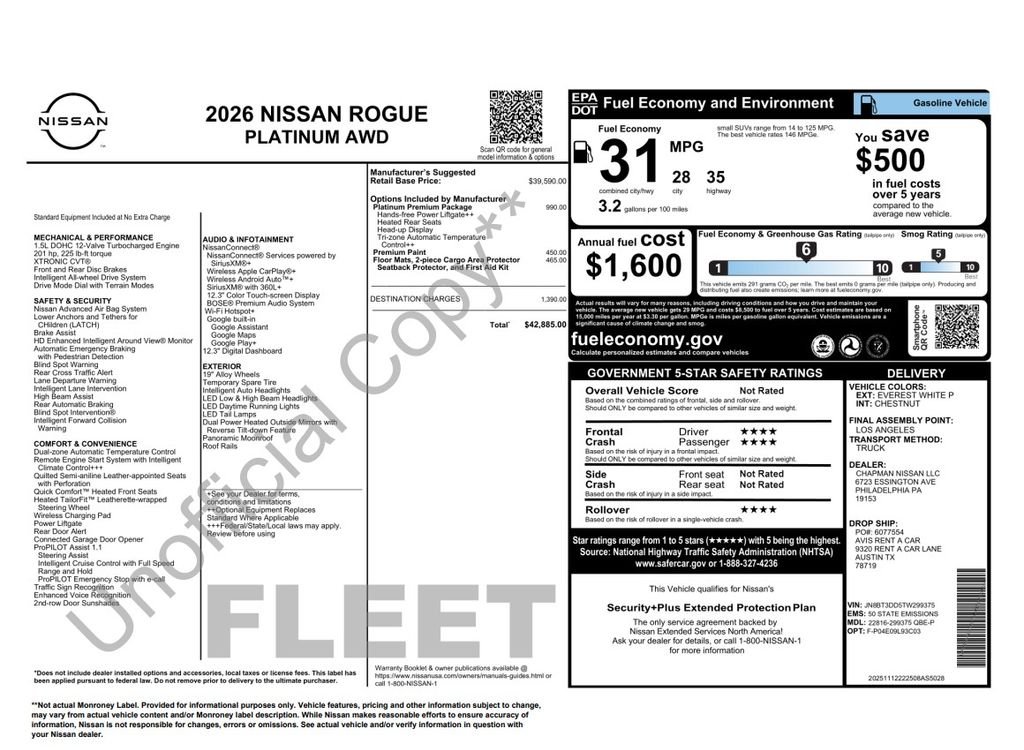 Used 2026 White Nissan Platinum image 4