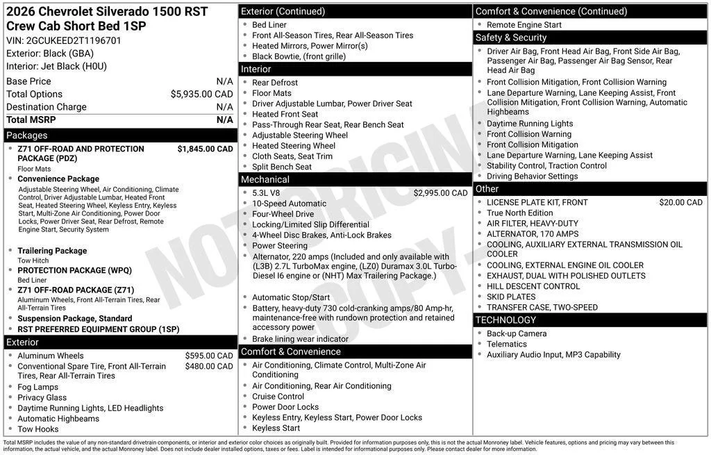 New 2026 Black Chevrolet RST image 12