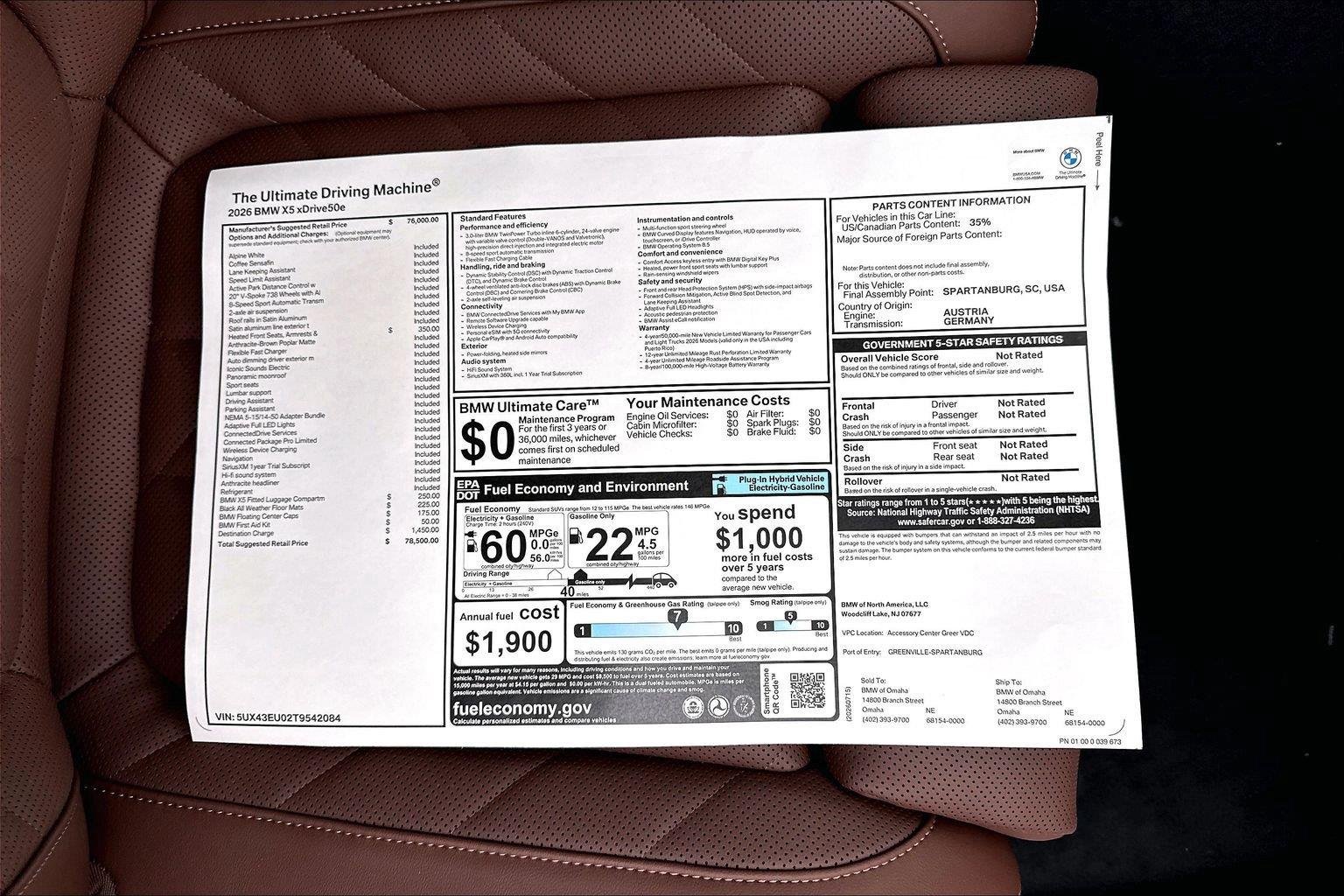 New 2026 Alpine White BMW xDrive50e image 38