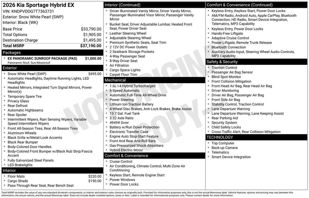 New 2026 Snow White Pearl Kia EX image 33