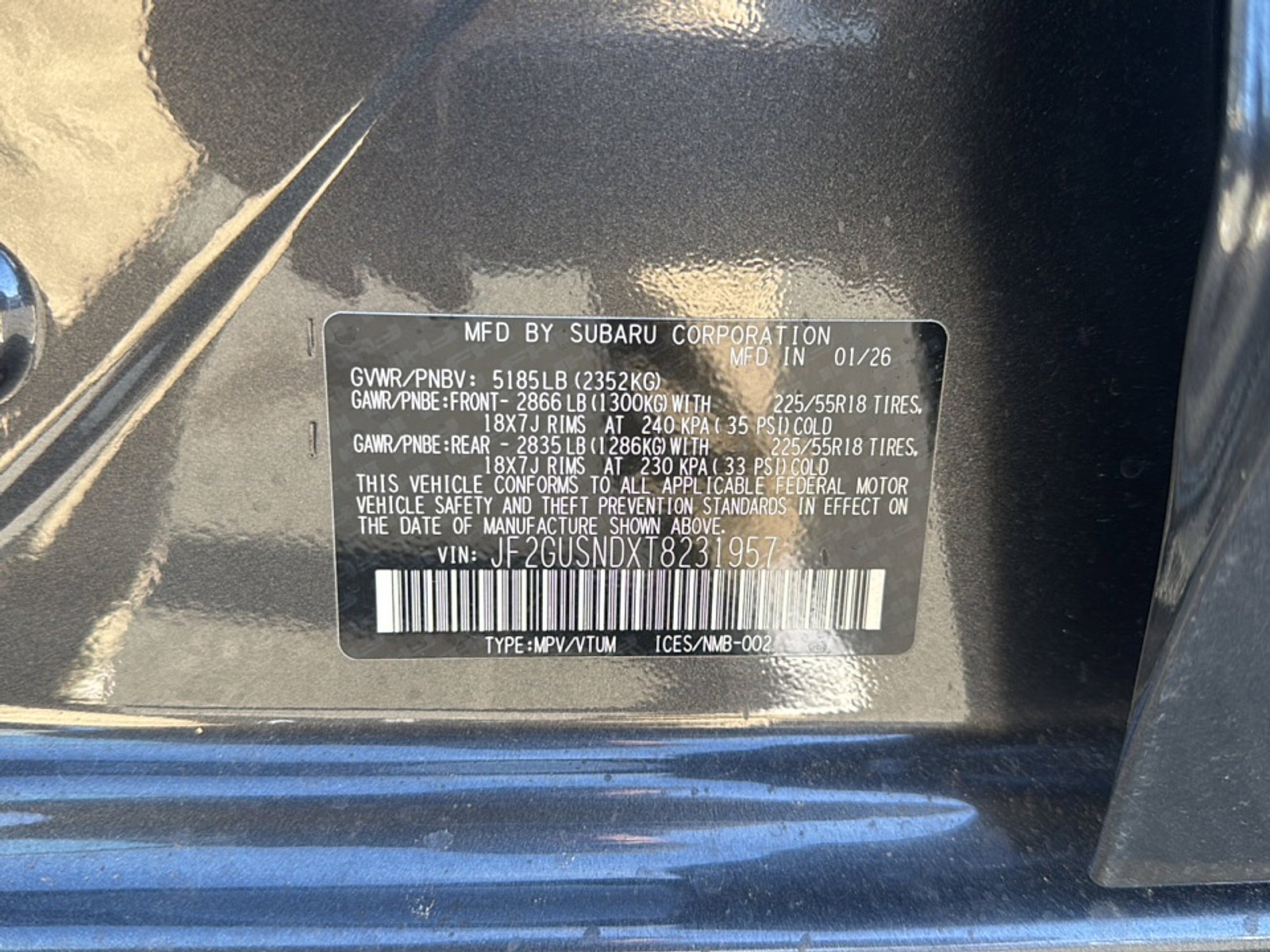 New 2026 MAGNETITE GRAY PEARL Subaru Limited Hybrid image 15