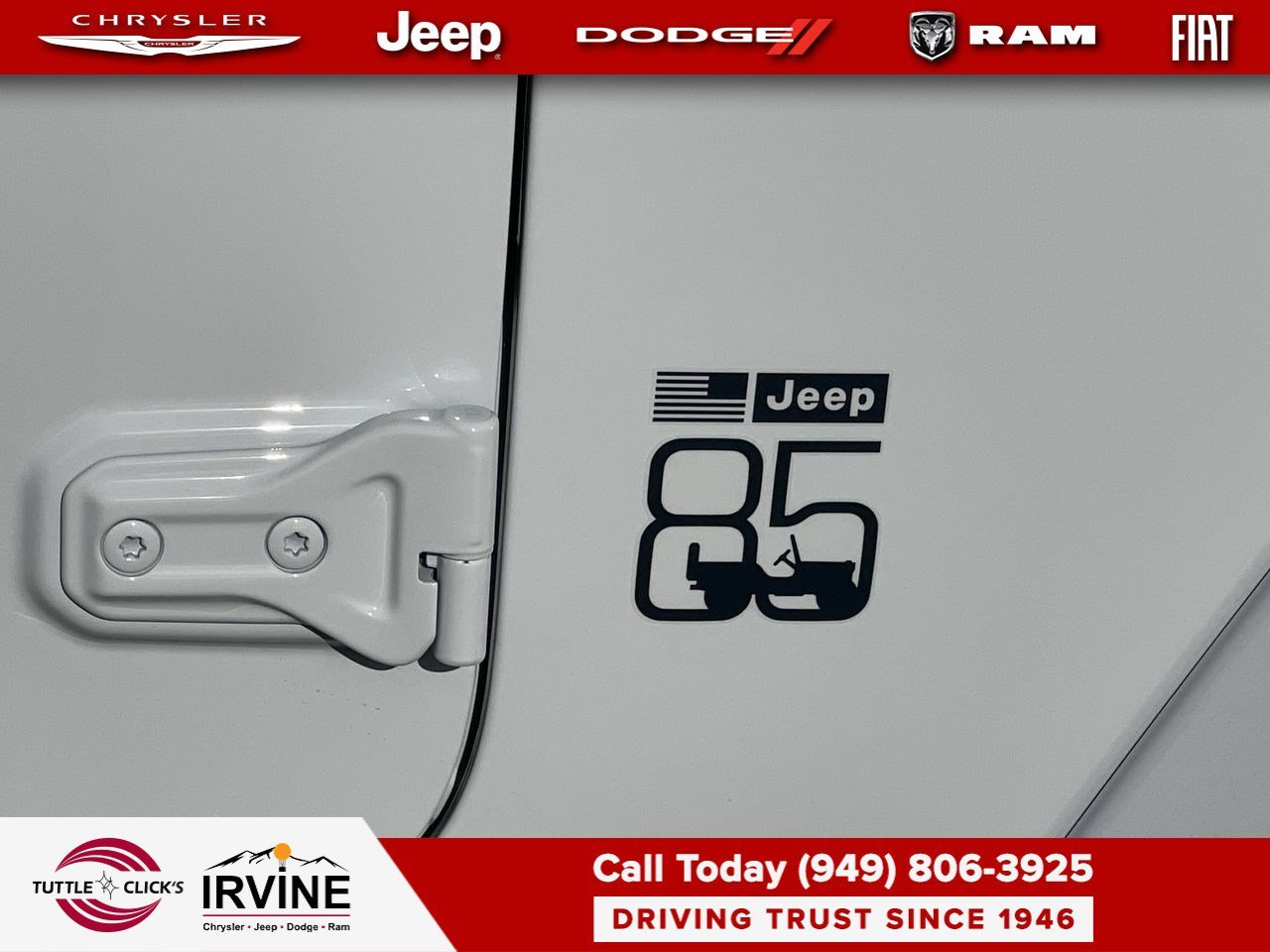 New 2026 Bright White Clear-Coat Exterior Paint Jeep 85th Anniversary image 8