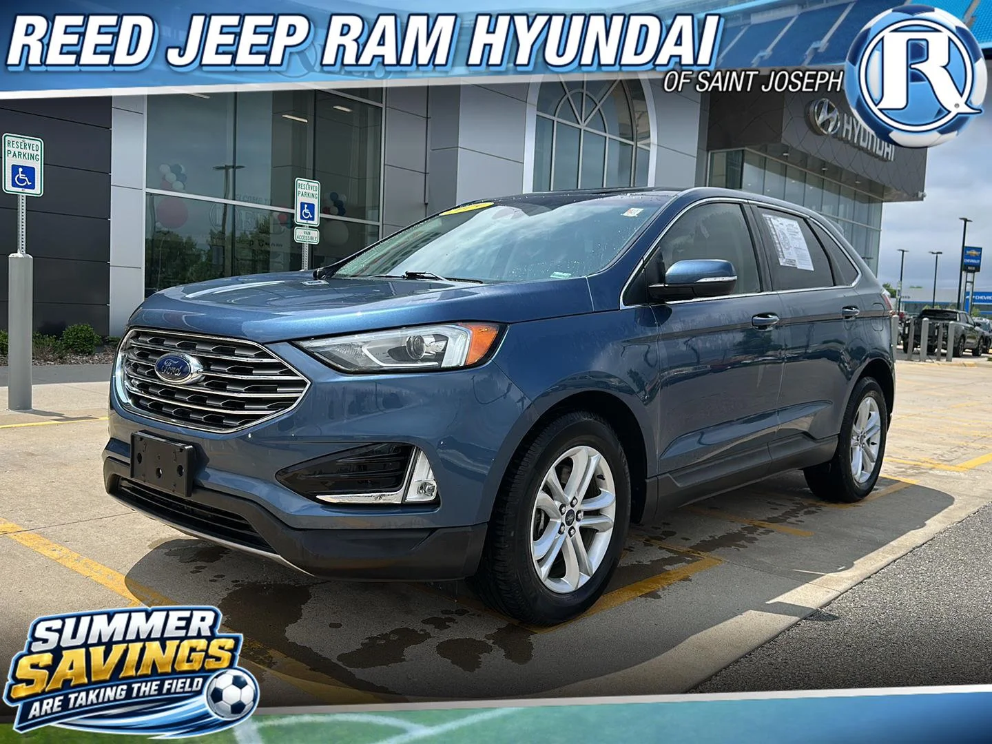 Used 2019 Blue Metallic Ford SEL image 1