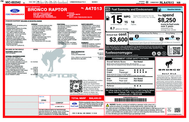 Used 2024 White Ford Raptor image 15