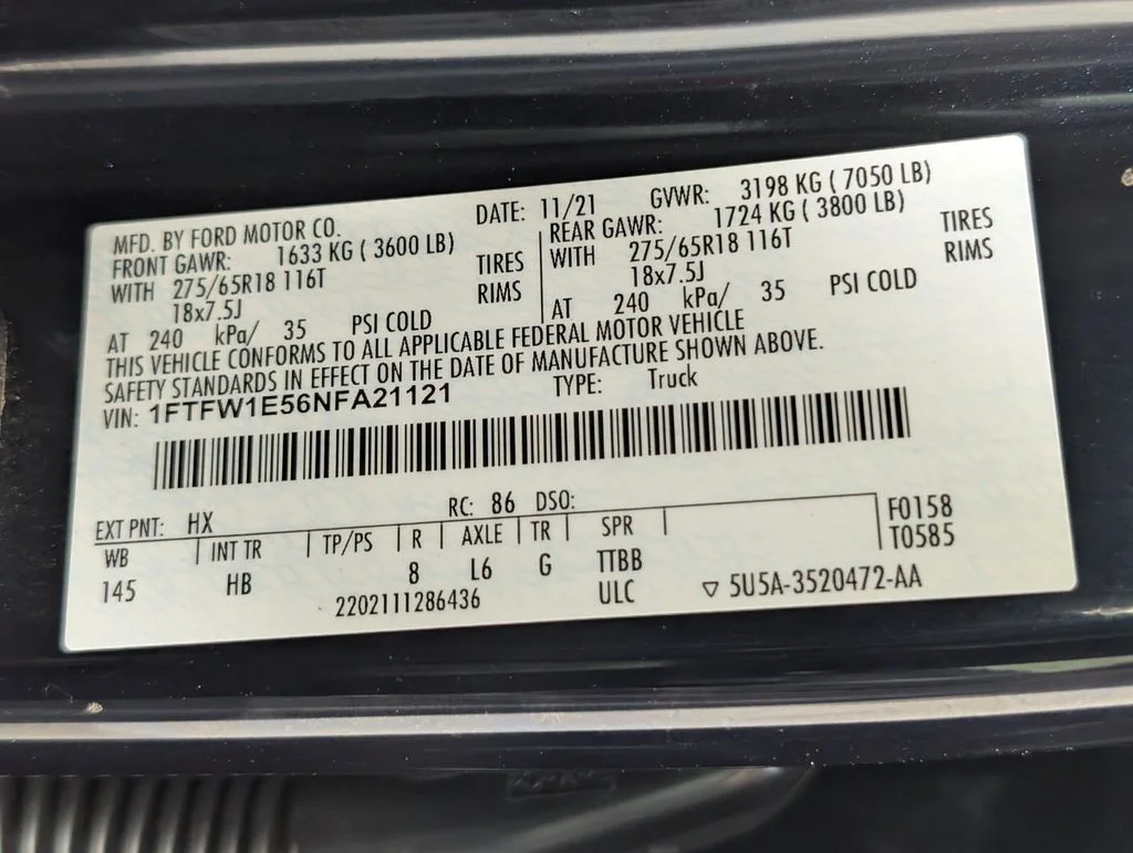 Used 2022 Antimatter Blue Metallic Ford Lariat image 27