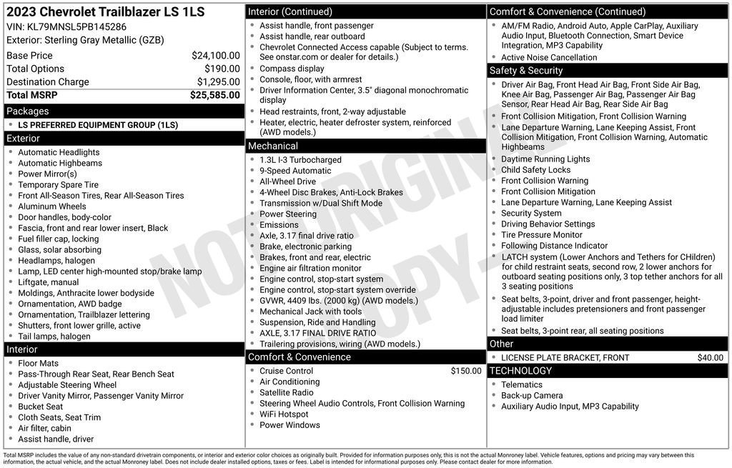 Used 2023 Sterling Gray Metallic Chevrolet LS image 33