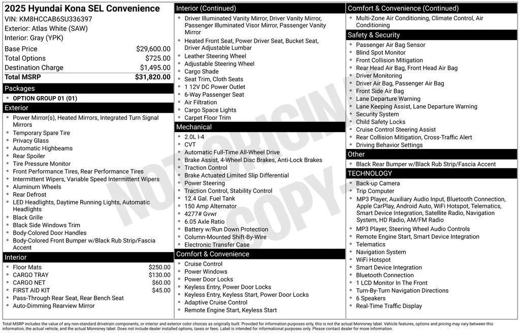 Used 2025 White Hyundai SEL Convenience image 6