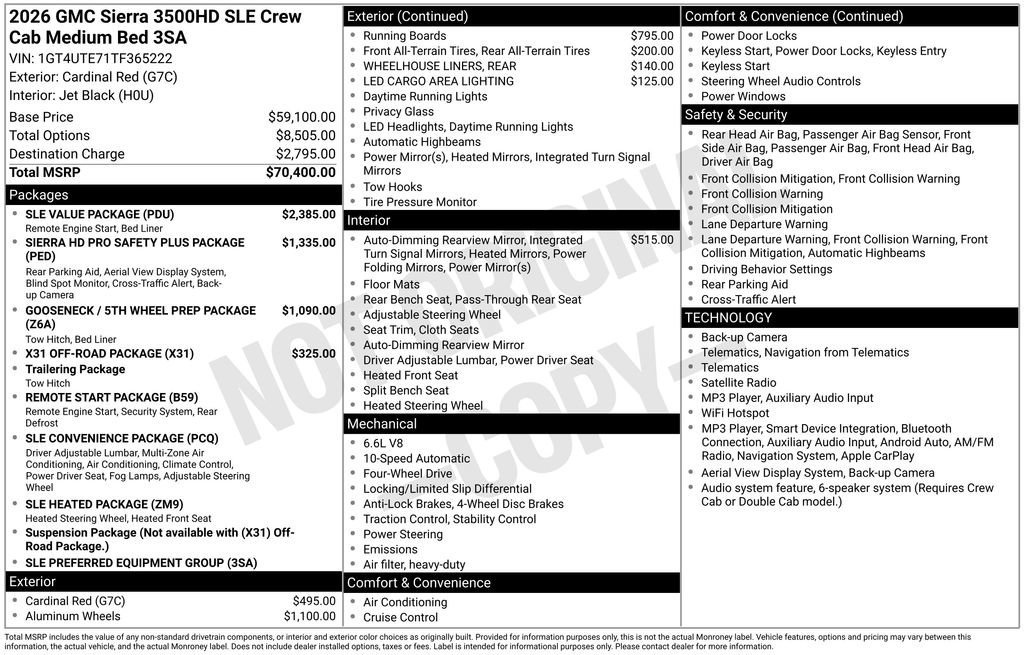 New 2026 Cardinal Red GMC SLE image 26