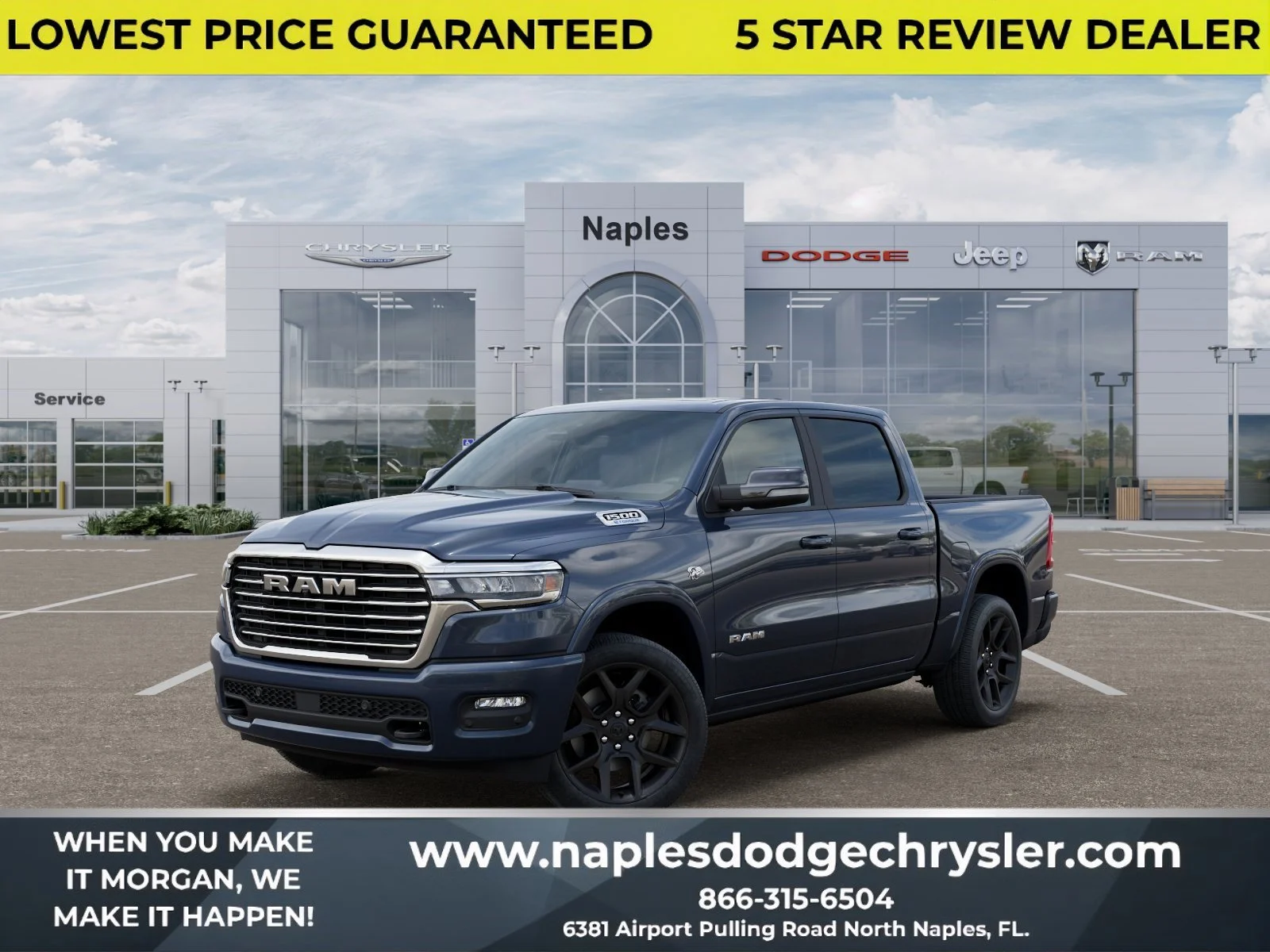 New 2026 Forged Blue Metallic Exterior Paint RAM Laramie image 1