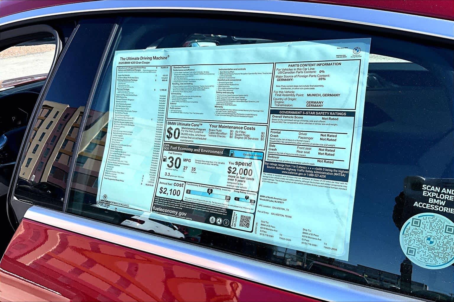 New 2026 Vegas Red Metallic BMW 430i image 22