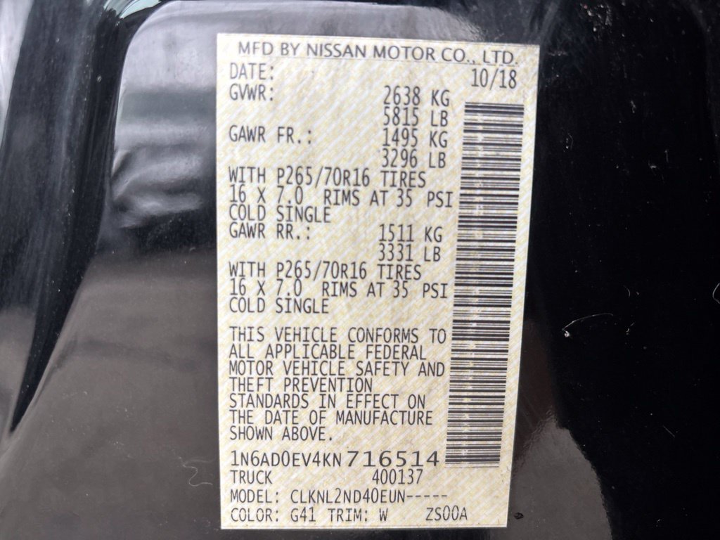 Used 2019 Black Nissan SV image 9