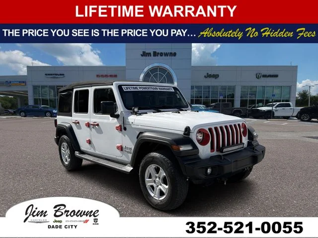 Used 2020 White Jeep Unlimited Sport S image 1