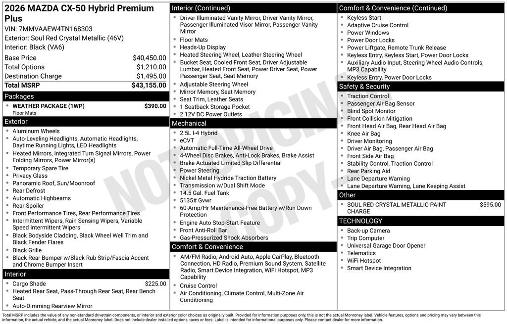 New 2026 Soul Red Crystal Metallic Mazda Premium Plus AWD image 4