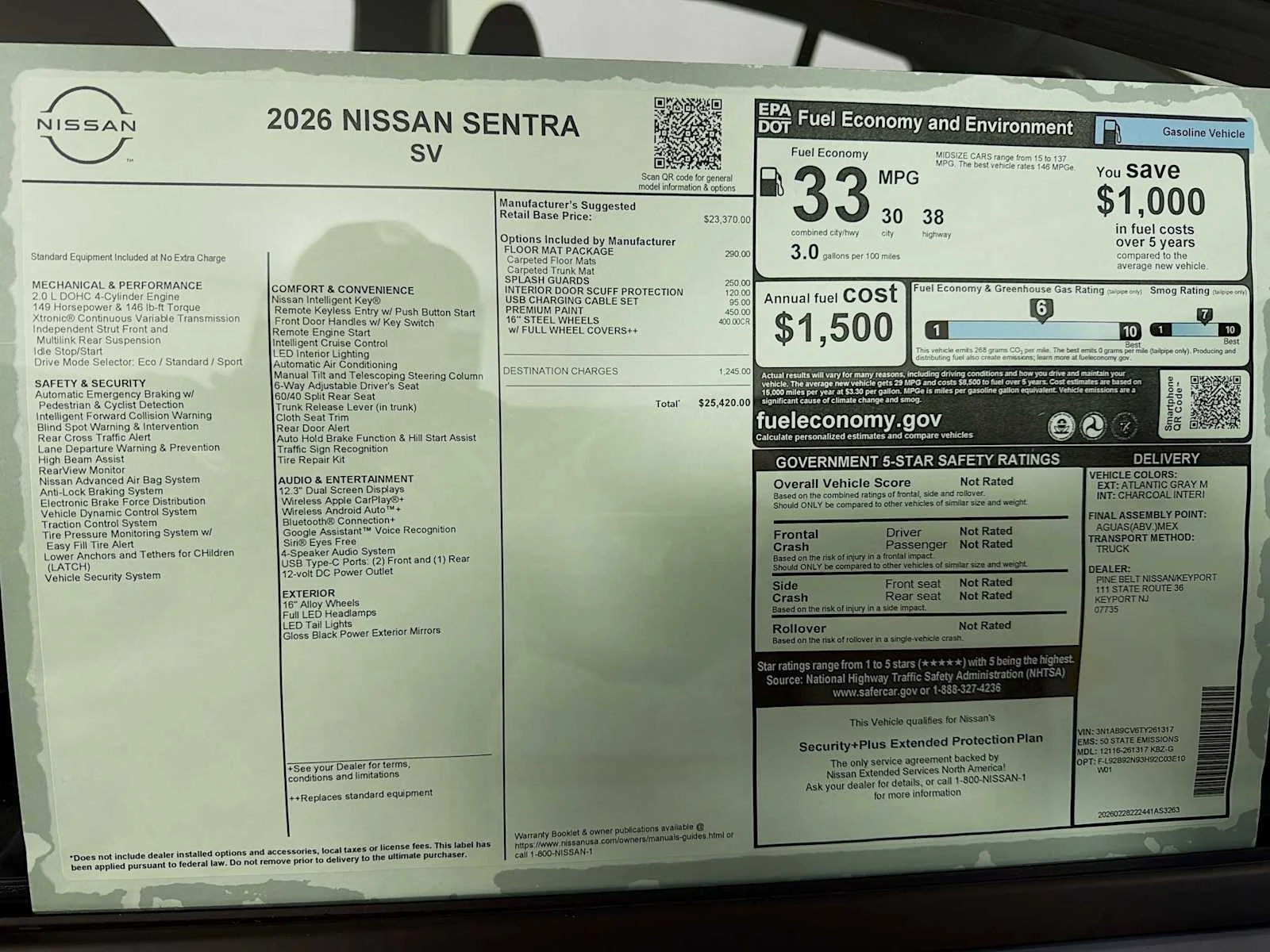 New 2026 Atlantic Gray Metallic Nissan SV image 6