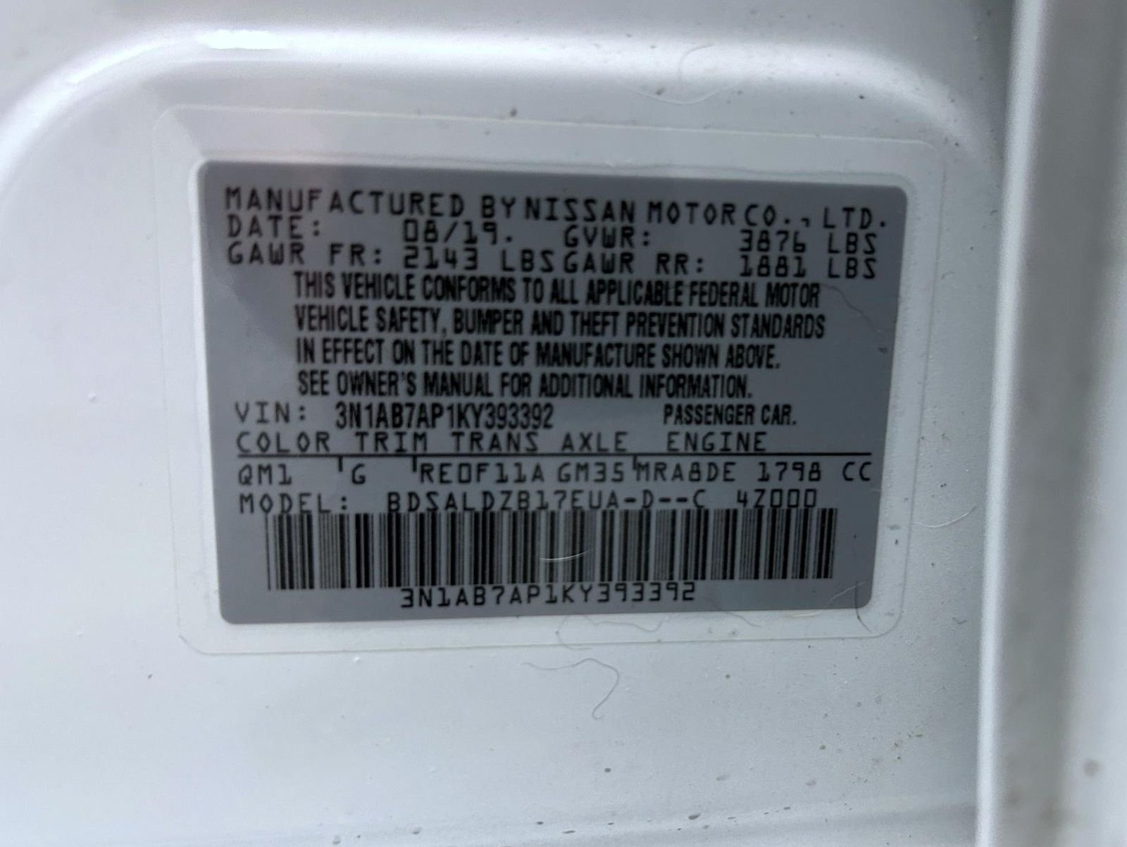 Used 2019 White Nissan SV image 25