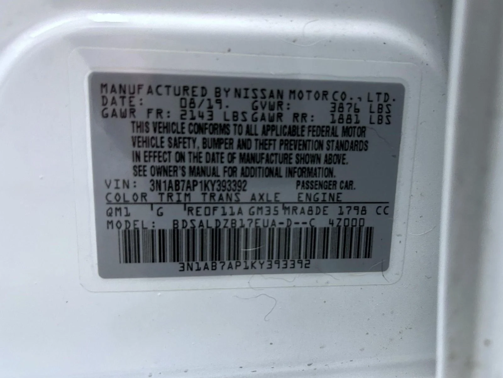 Used 2019 White Nissan SV image 25