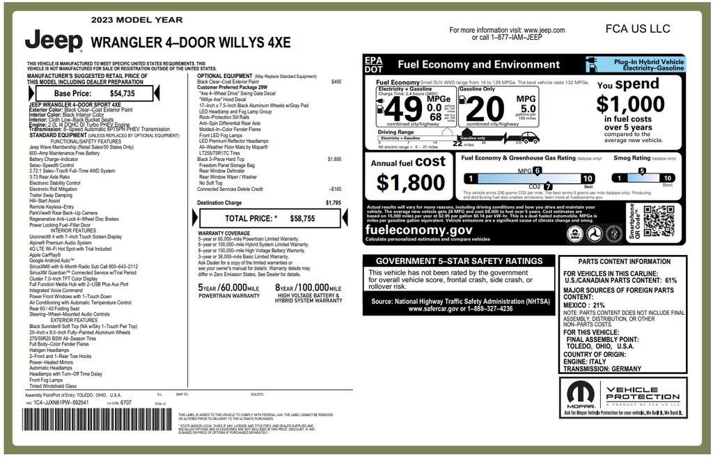 Used 2023 Black Jeep Willys 4xe image 4