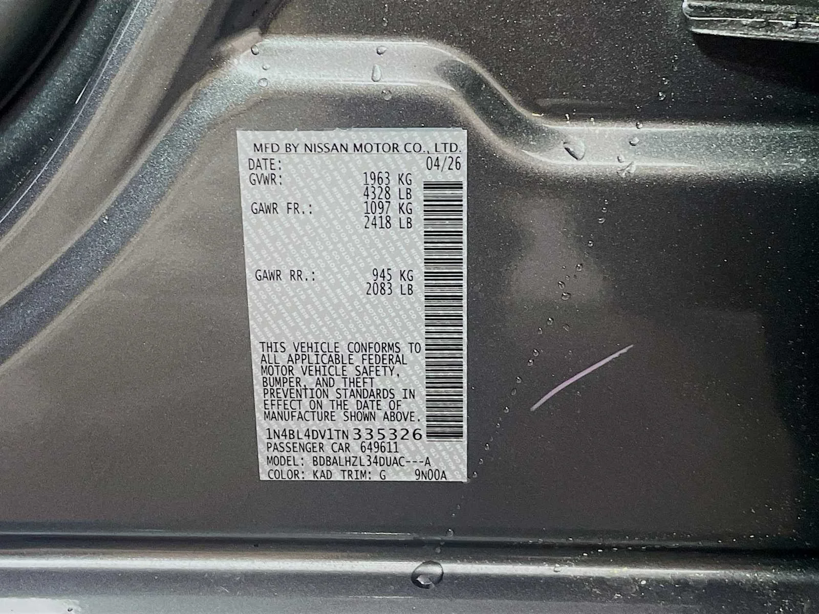 New 2026 Gun Metallic Nissan SV Special Edition image 6