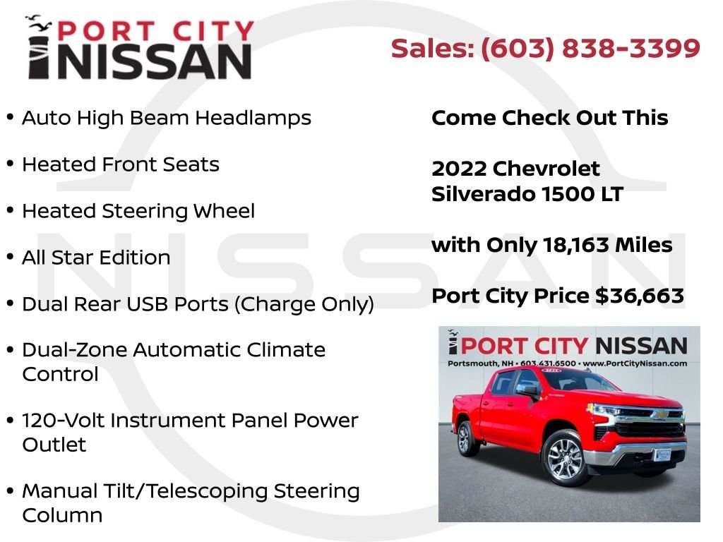 Used 2022 Red Hot Chevrolet LT all star edition w/20" wheels image 21